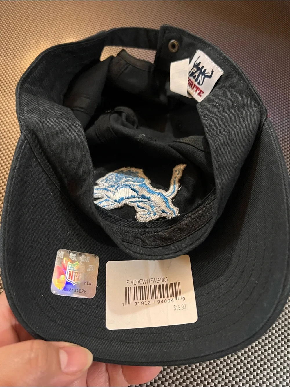 NFL Black Detroit Lions Adjustable Baseball Cap